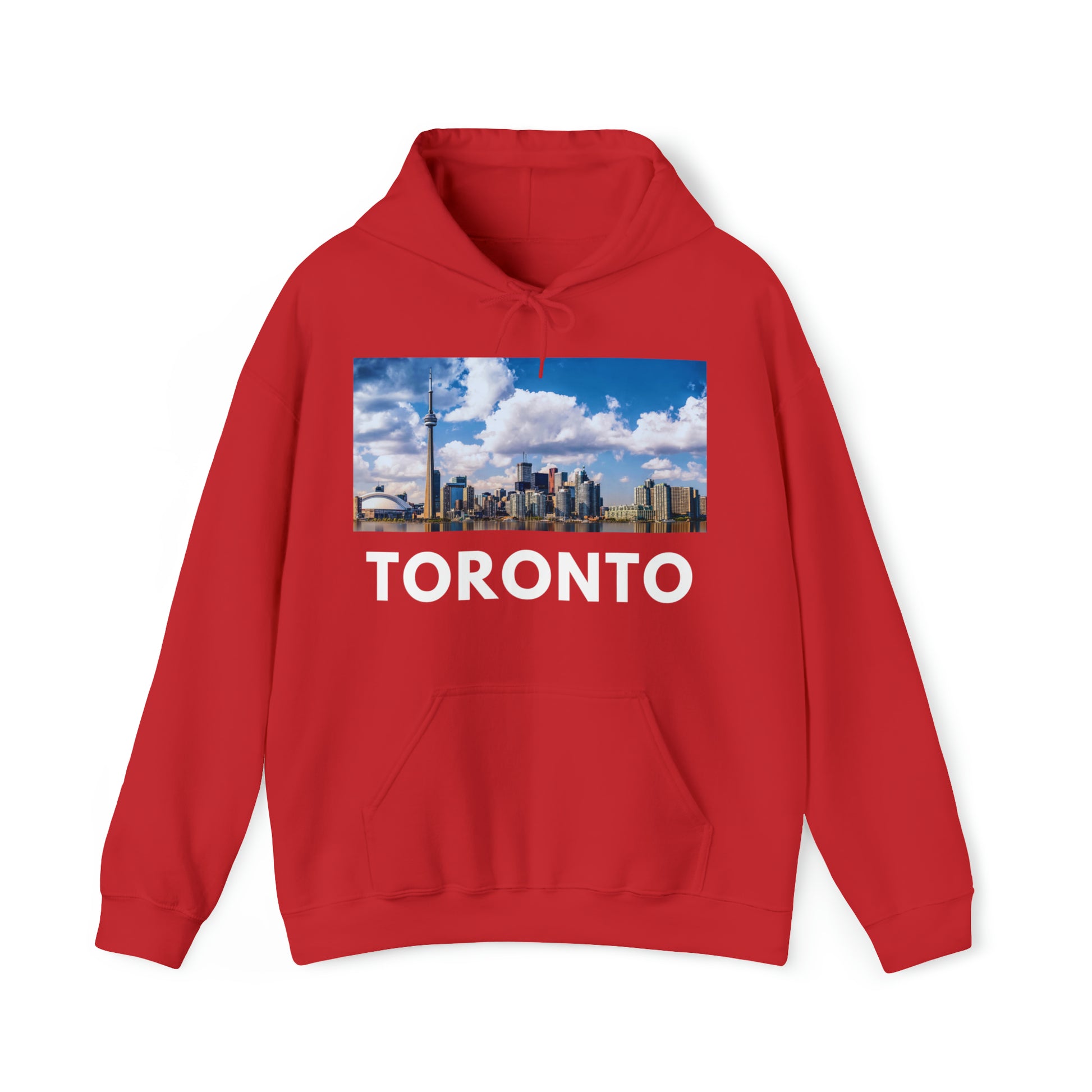 M Red Toronto Hoodie: CN Tower by Day from HoodySZN.com