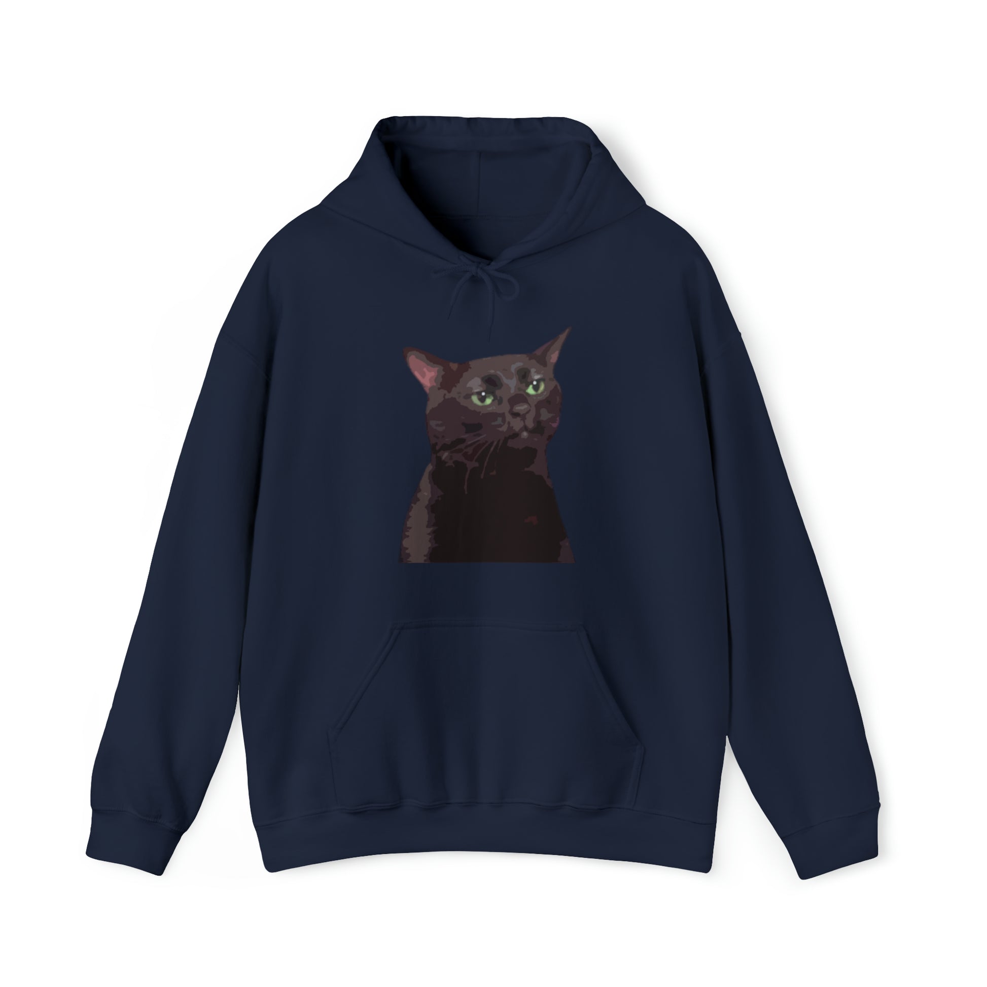 S Navy Black Cat Zoning Out Hoodie from HoodySZN.com