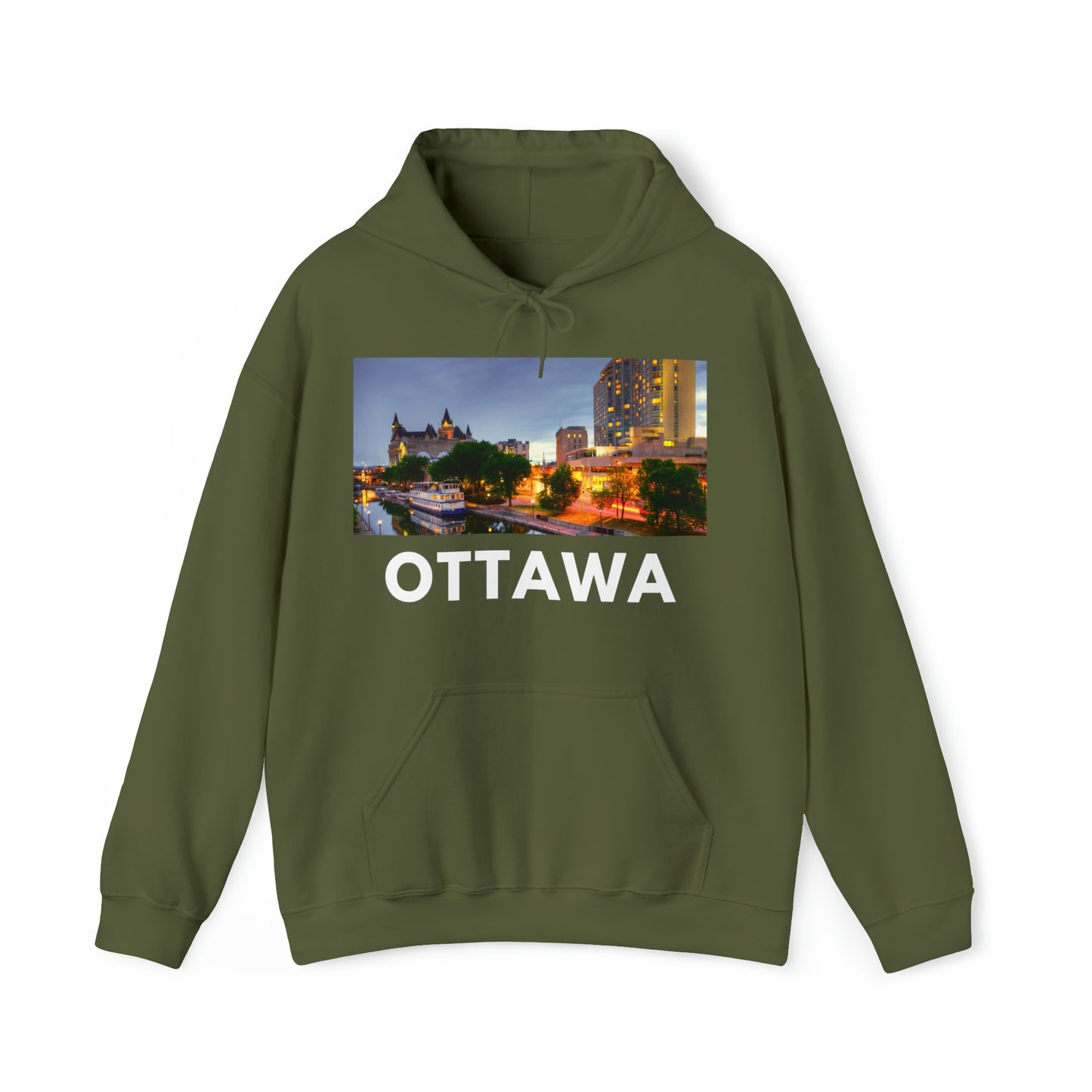 S Military Green Ottawa Hoodie: Parked Canal from HoodySZN.com