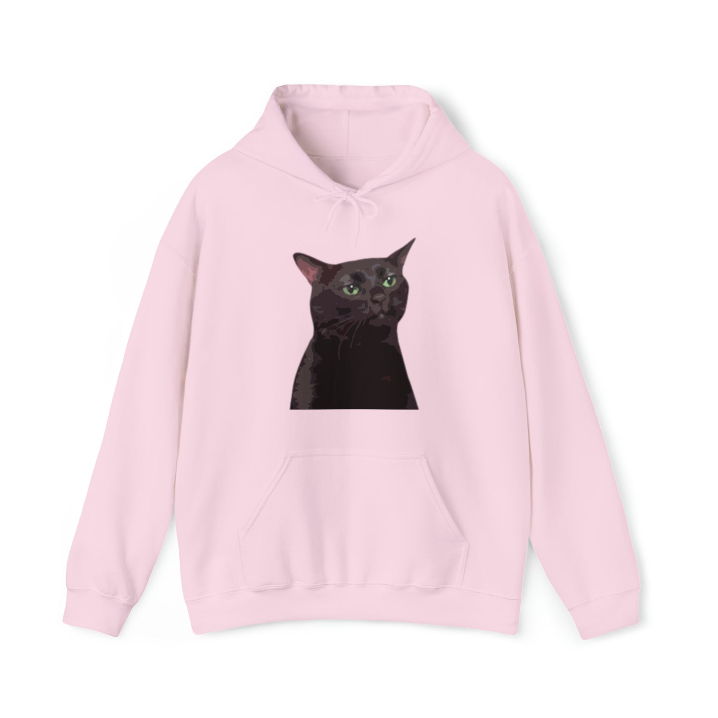 S Light Pink Black Cat Zoning Out Hoodie from HoodySZN.com