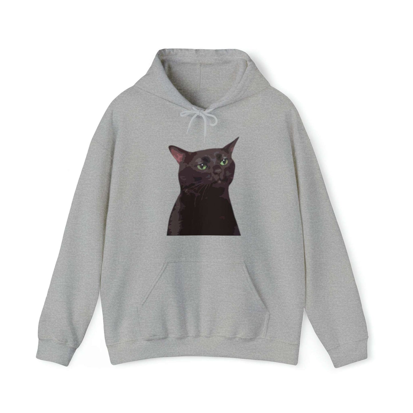 S Sport Grey Black Cat Zoning Out Hoodie from HoodySZN.com