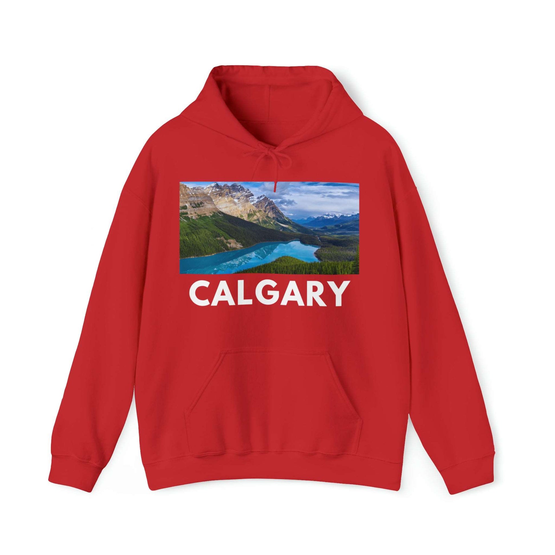 S Red Calgary Hoodie: City Escape from HoodySZN.com